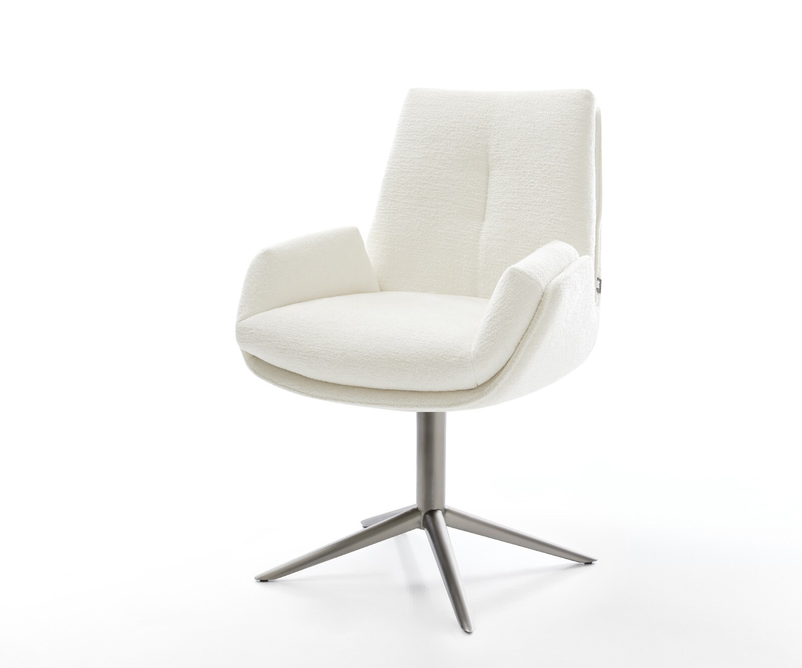 Drehstuhl Clea-Flex Bouclé Soft Beige Fußkreuz Graphit 360° drehbar Wippfun günstig online kaufen