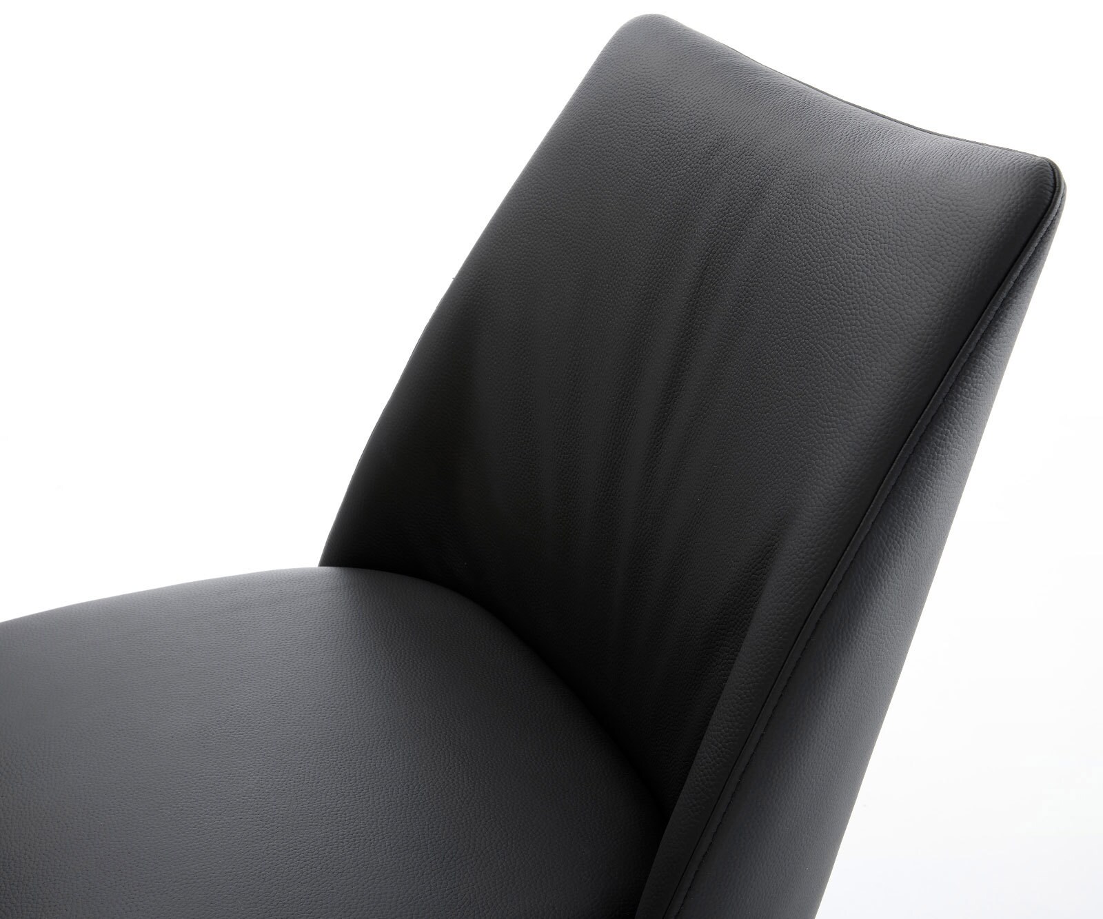 Drehstuhl Elso-Flex Echt-Leder Schwarz Kreuzgestell breit Effektfinish Titan 360° drehbar Wippfunktion Taschenfederkern 4