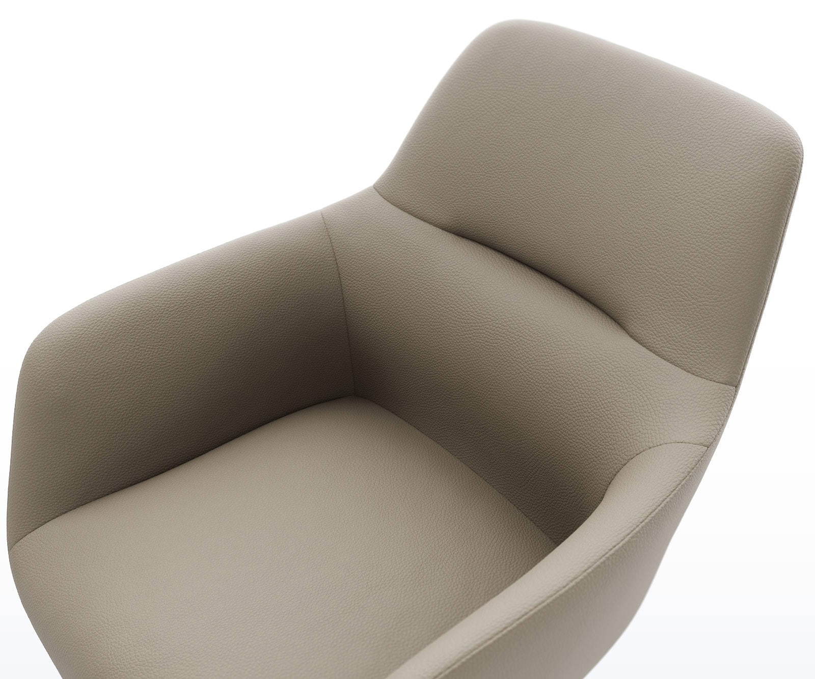 Drehstuhl Pejo-Flex Echt-Leder Schlamm Kreuzgestell breit Edelstahl 360° drehbar Wippfunktion Taschenfederkern 4