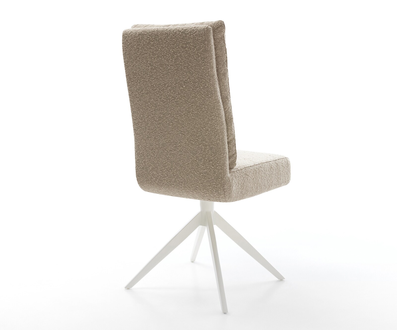 Drehstuhl Pela-Flex Bouclé Schlamm Kreuzgestell breit Weiß 360° drehbar Wippfunktion Taschenfederkern 4