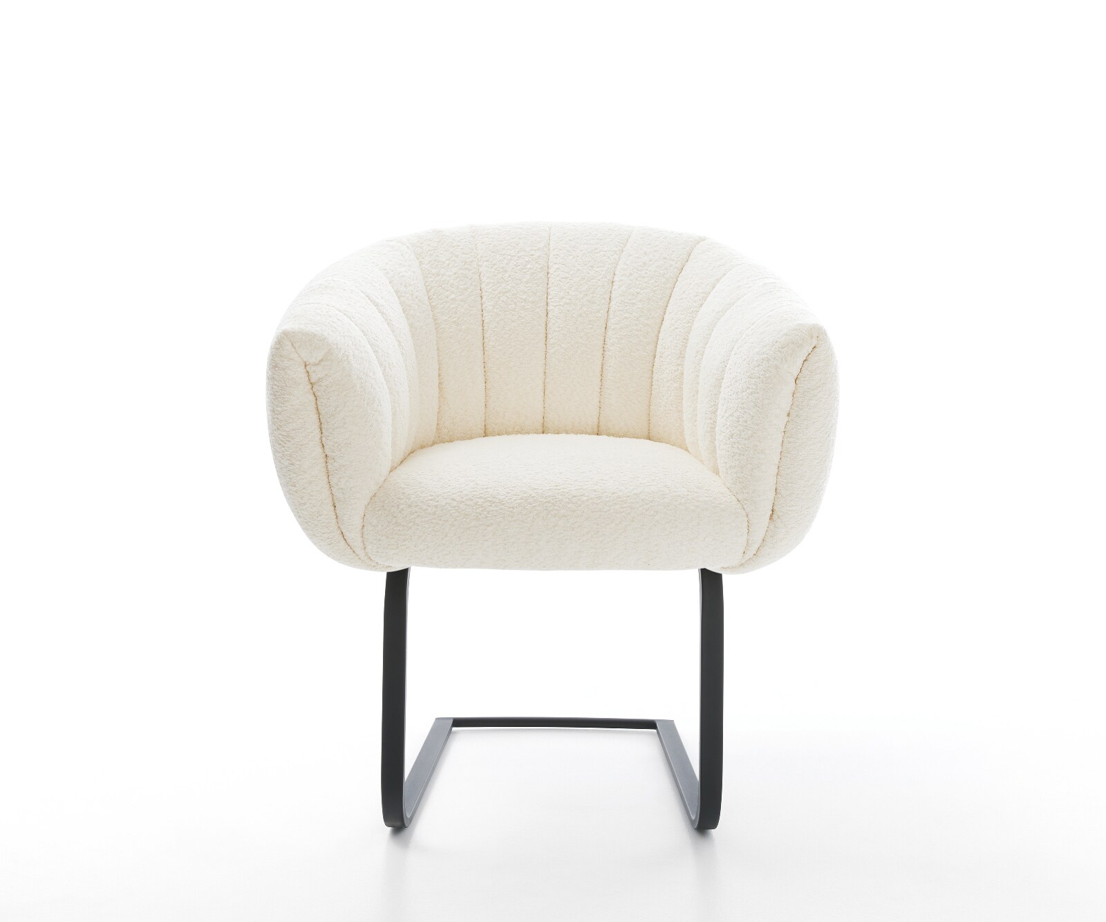 Freischwinger Jada-Flex Bouclé Weiß Freischwinger flach Schwarz Taschenfederkern 1