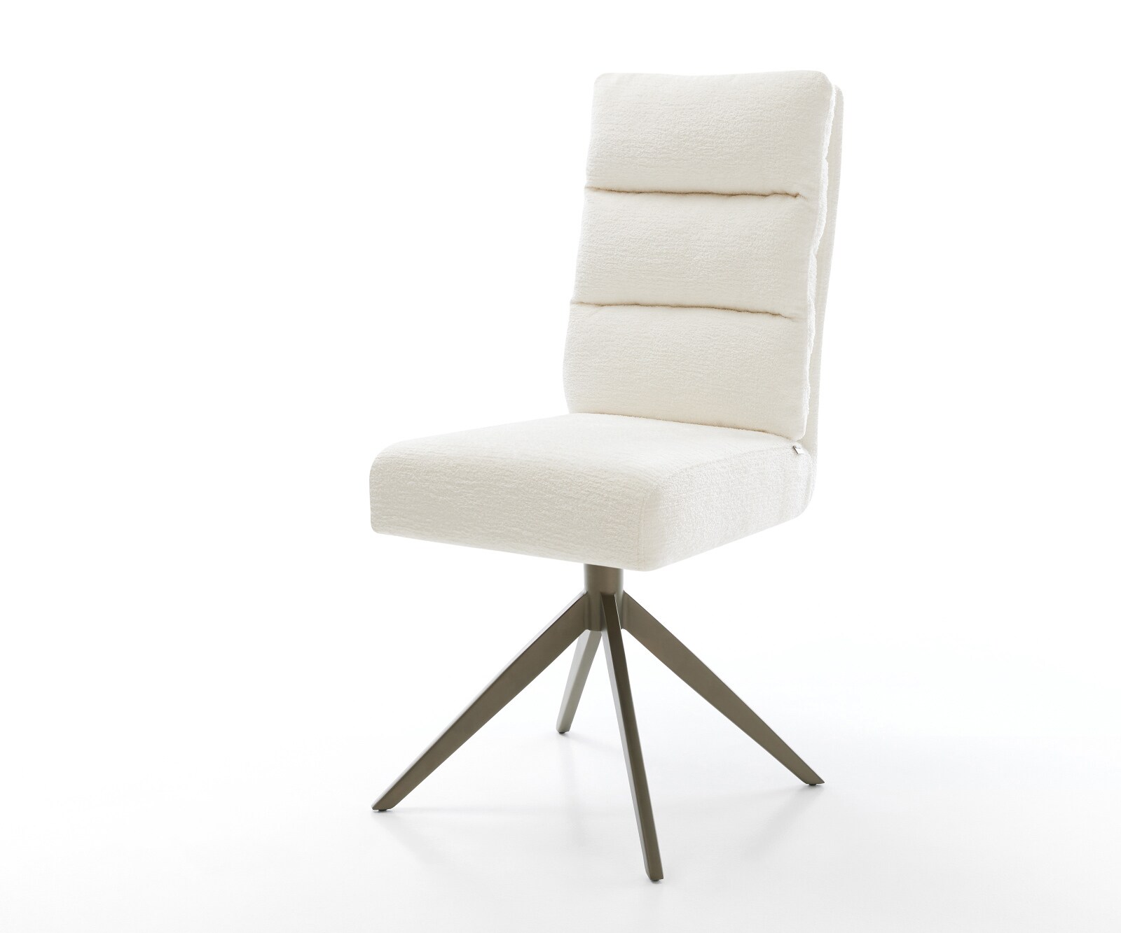 Drehstuhl Pela-Flex Bouclé Soft Beige Kreuzgestell breit Effektfinish Titan günstig online kaufen