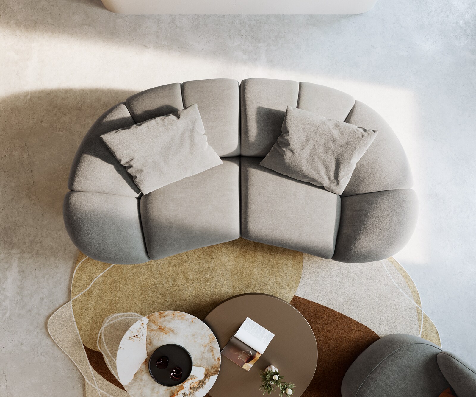 2-Sitzer Lunna 280x170 cm Strukturstoff Soft Grau 2 Kissen 6