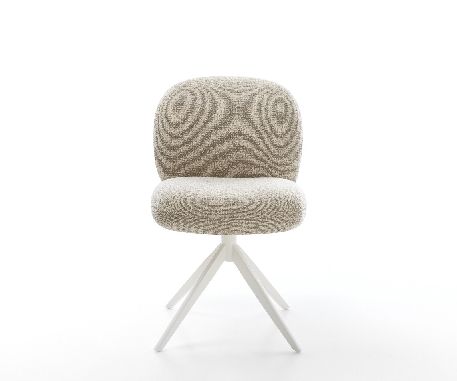 Drehstuhl Nube-Flex Webstoff Soft Beige Kreuzgestell breit Weiß 360° drehbar Wippfunktion Taschenfederkern 2