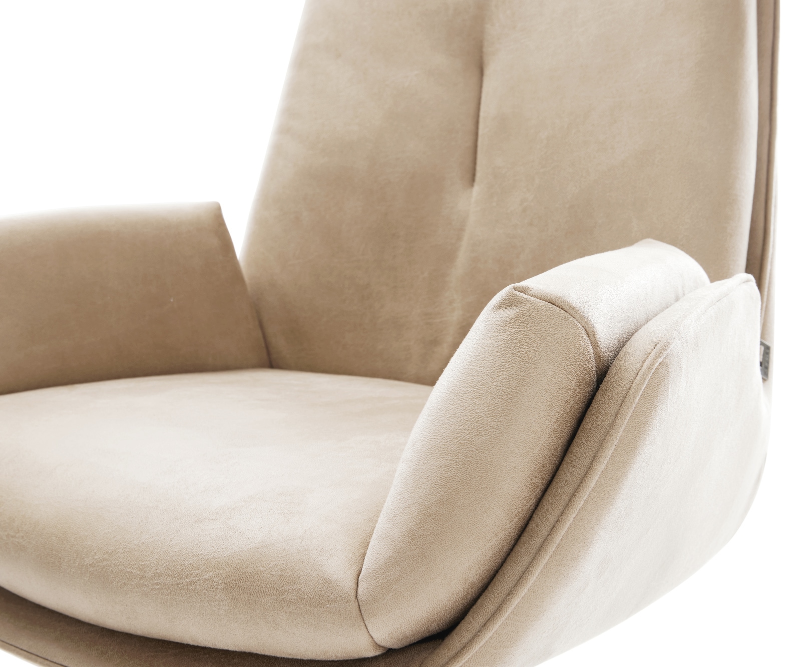 Drehstuhl Clea-Flex Mikrofaser Beige Vintage Kreuzgestell breit Graphit 360° drehbar Wippfunktion 4