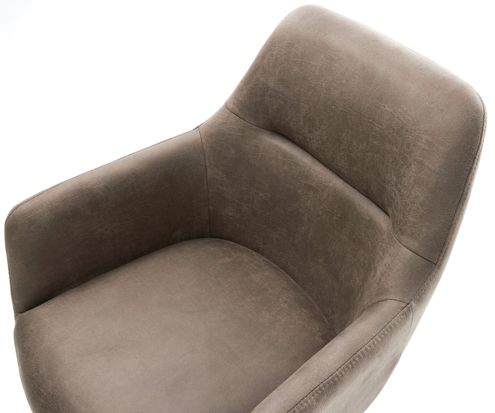 Drehstuhl Pejo-Flex Mikrofaser Taupe Vintage Kreuzgestell breit Graphit 360° drehbar Wippfunktion Taschenfederkern 4
