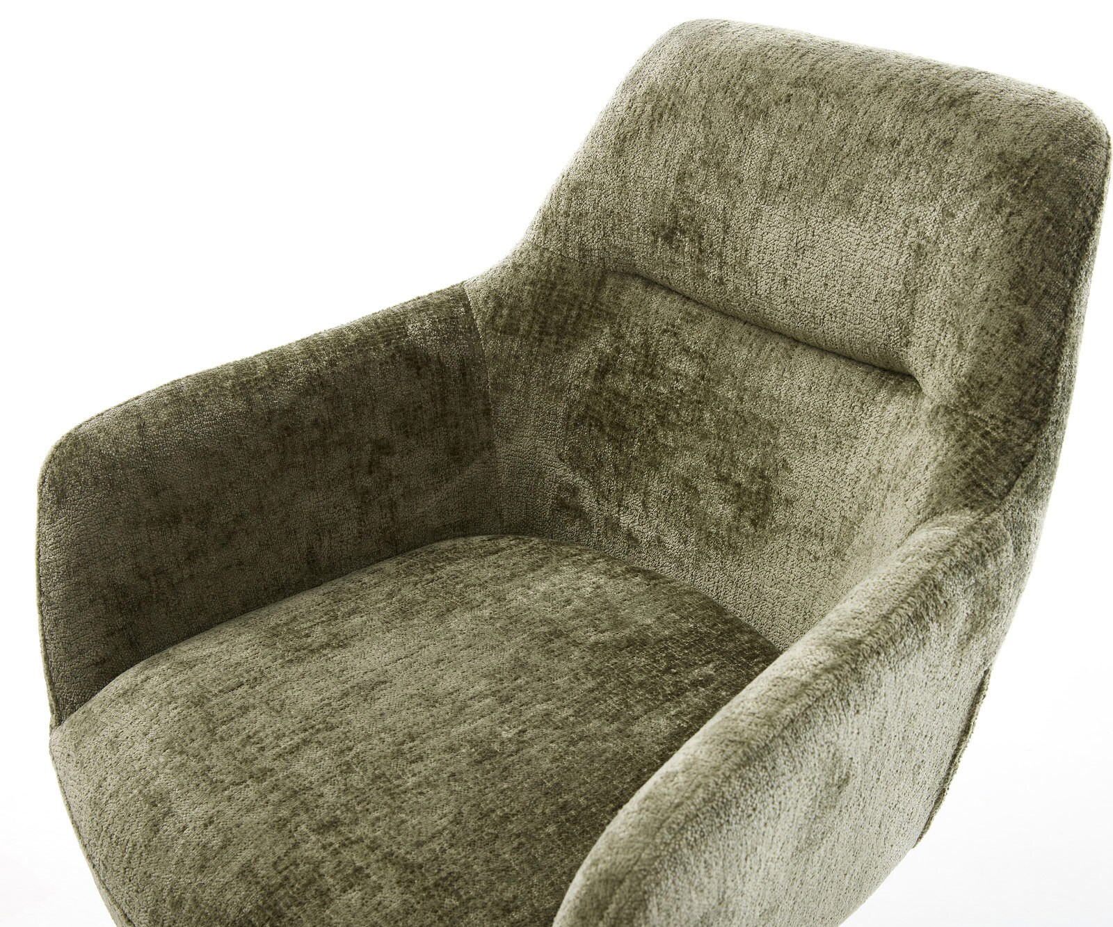 Drehstuhl Pejo-Flex Chenille Olive Fußkreuz Schwarz 360° drehbar Wippfunktion Taschenfederkern 3