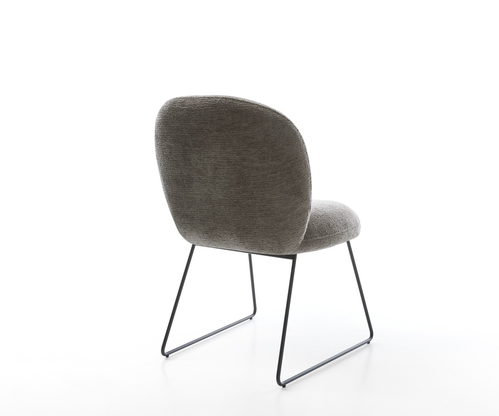 Esszimmerstuhl Nube-Flex Bouclé Soft Schlamm Kufengestell Schwarz Taschenfederkern 4