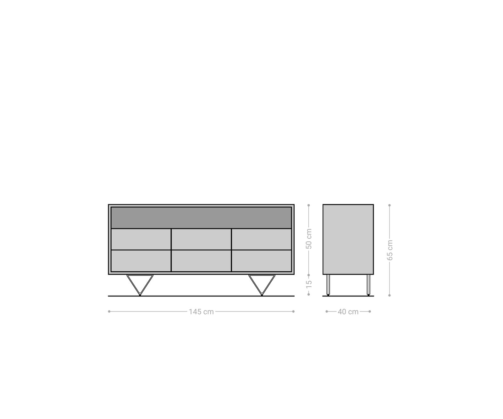Sideboard Eloi 145x40 cm Akazie Natur 6 Schubladen V-Fuß Edelstahl 5 Sideboard Eloi 145x40 cm Akazie Natur 6 Schubladen V-Fuß Edelstahl 5