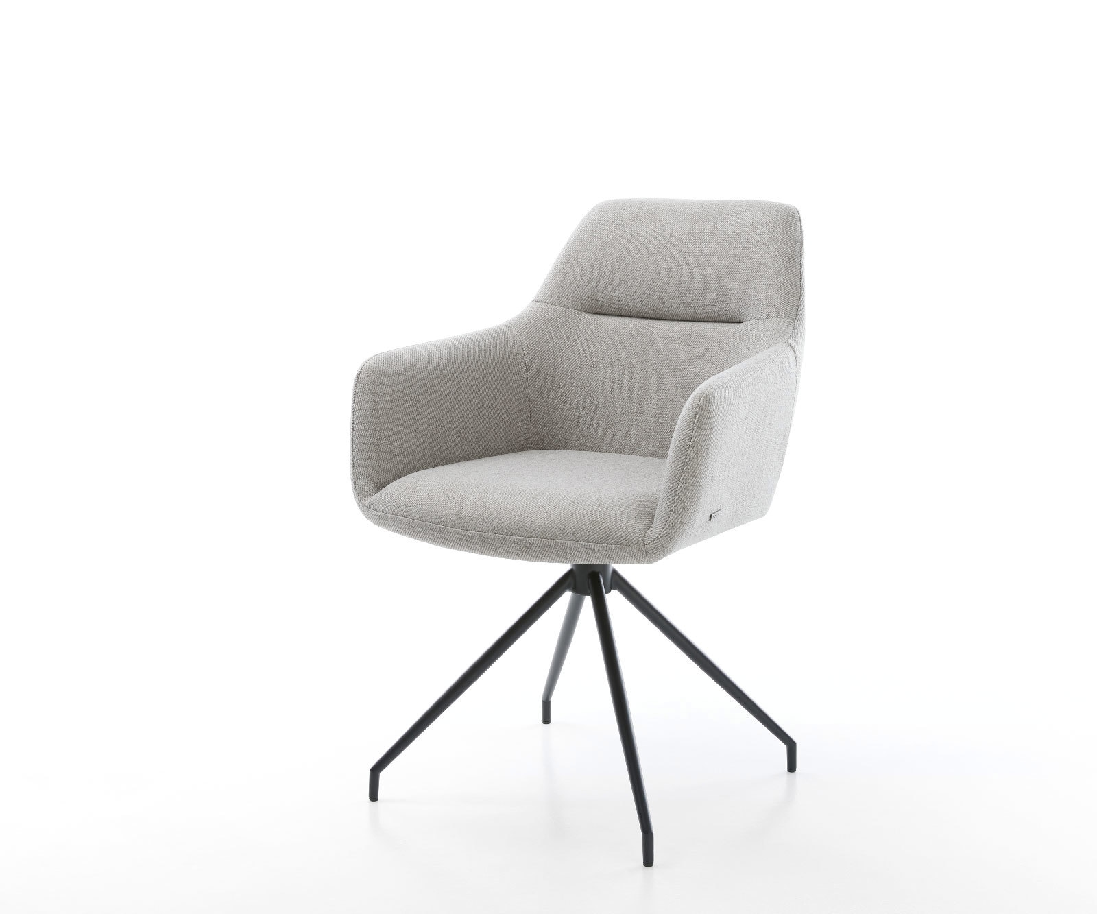 Esszimmerstuhl Pejo-Flex Stripes Hellgrau Kreuzgestell konisch Schwarz Taschenfederkern Esszimmerstuhl Pejo-Flex Stripes Hellgrau Kreuzgestell konisch Schwarz Taschenfederkern