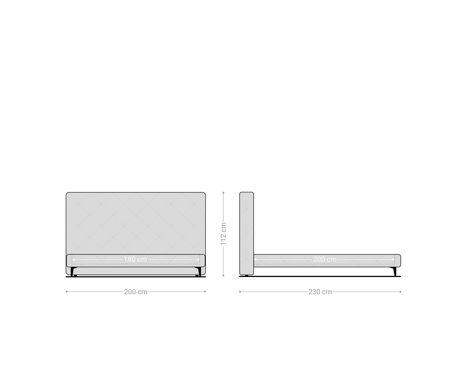 Polsterbettgestell Nayara 180x200 cm Mikrofaser Grau 1 Polsterbettgestell Nayara 180x200 cm Mikrofaser Grau 1