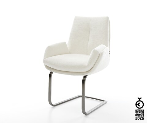 Freischwinger Clea-Flex Bouclé Soft Beige Freischwinger flach Graphit