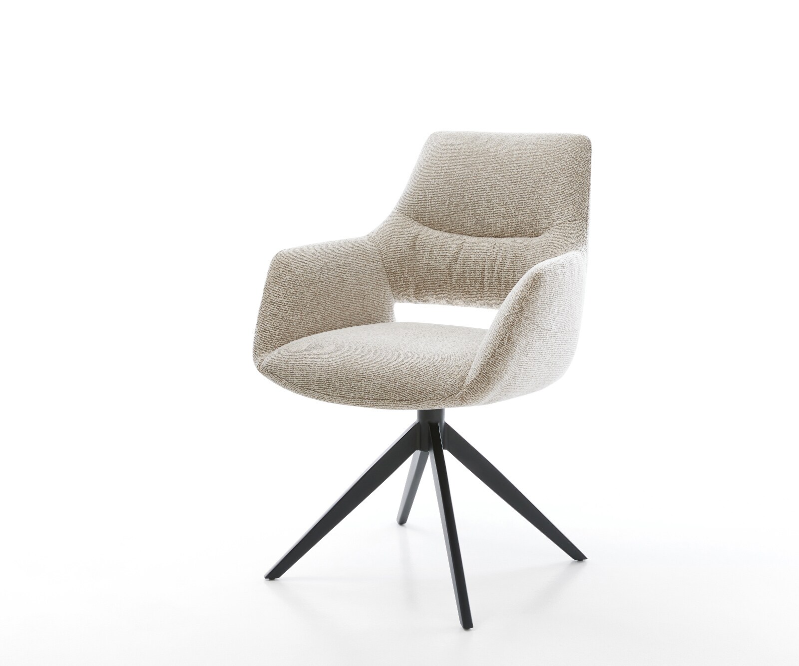 Drehstuhl Yago-Flex mit Armlehnen Webstoff Soft Beige Kreuzgestell breit Sc günstig online kaufen