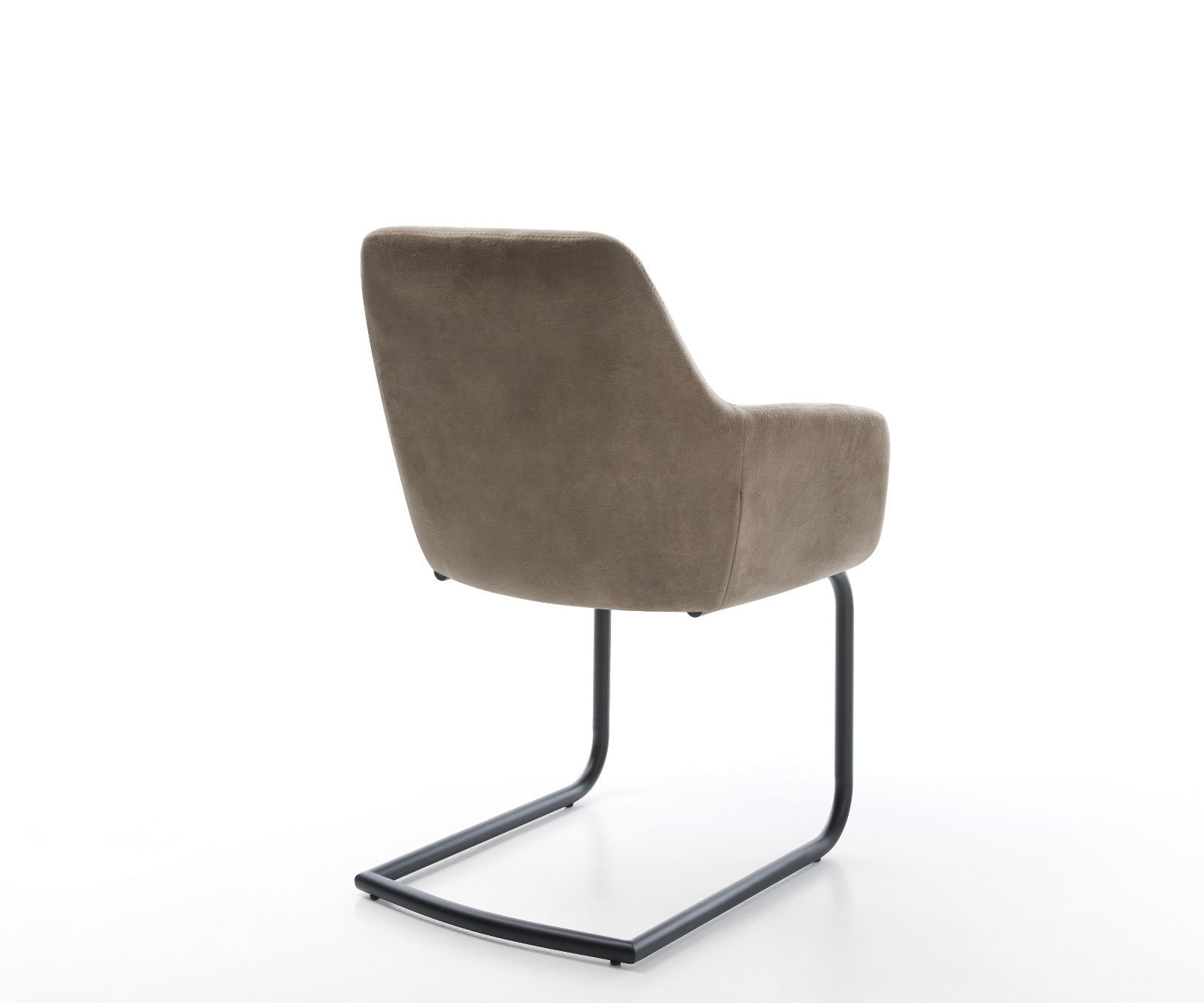 Freischwinger Pejo-Flex Mikrofaser Taupe Vintage Freischwinger rund Schwarz Taschenfederkern 5