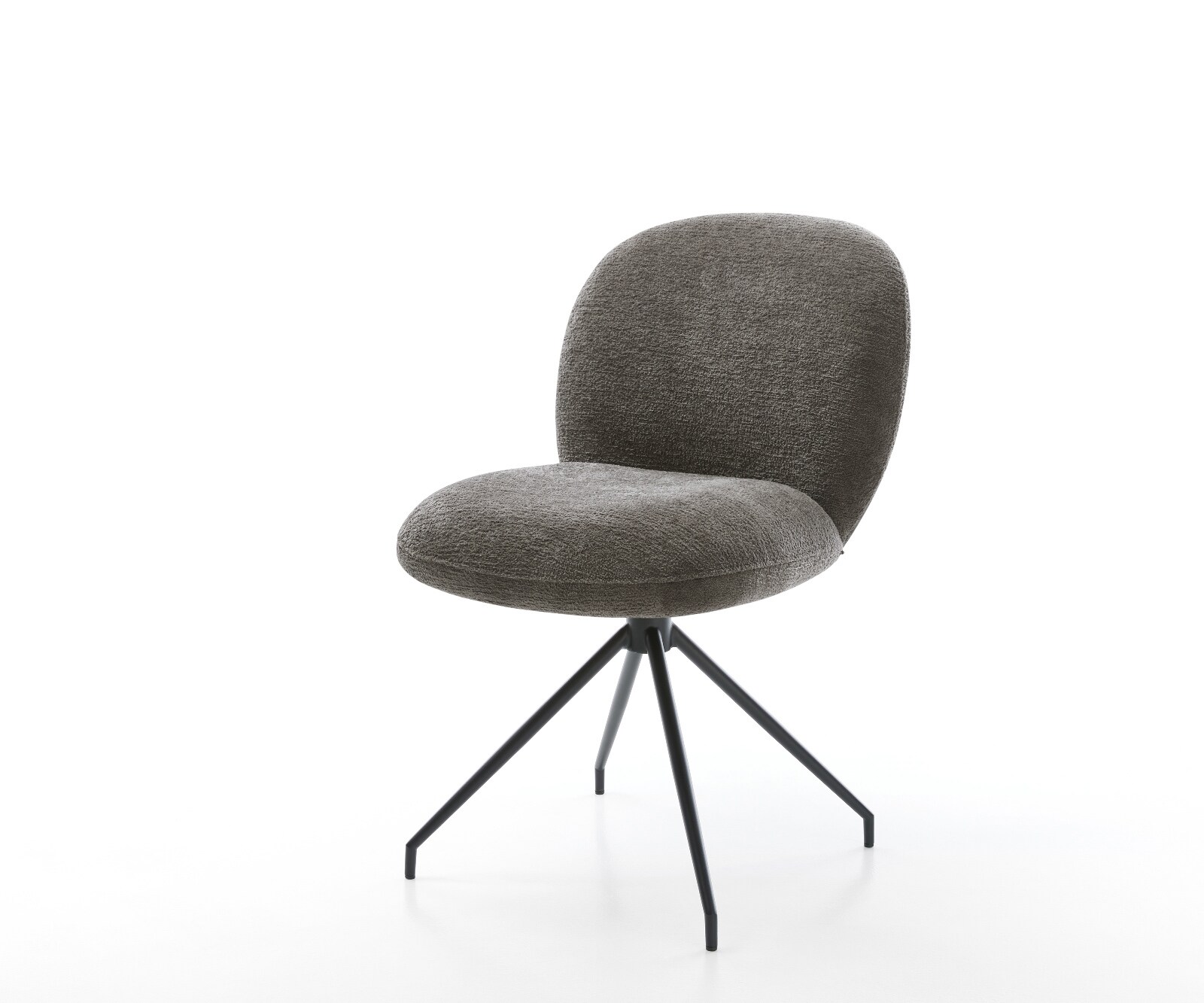 Esszimmerstuhl Nube-Flex Bouclé Soft Schlamm Kreuzgestell konisch Schwarz Taschenfederkern 1