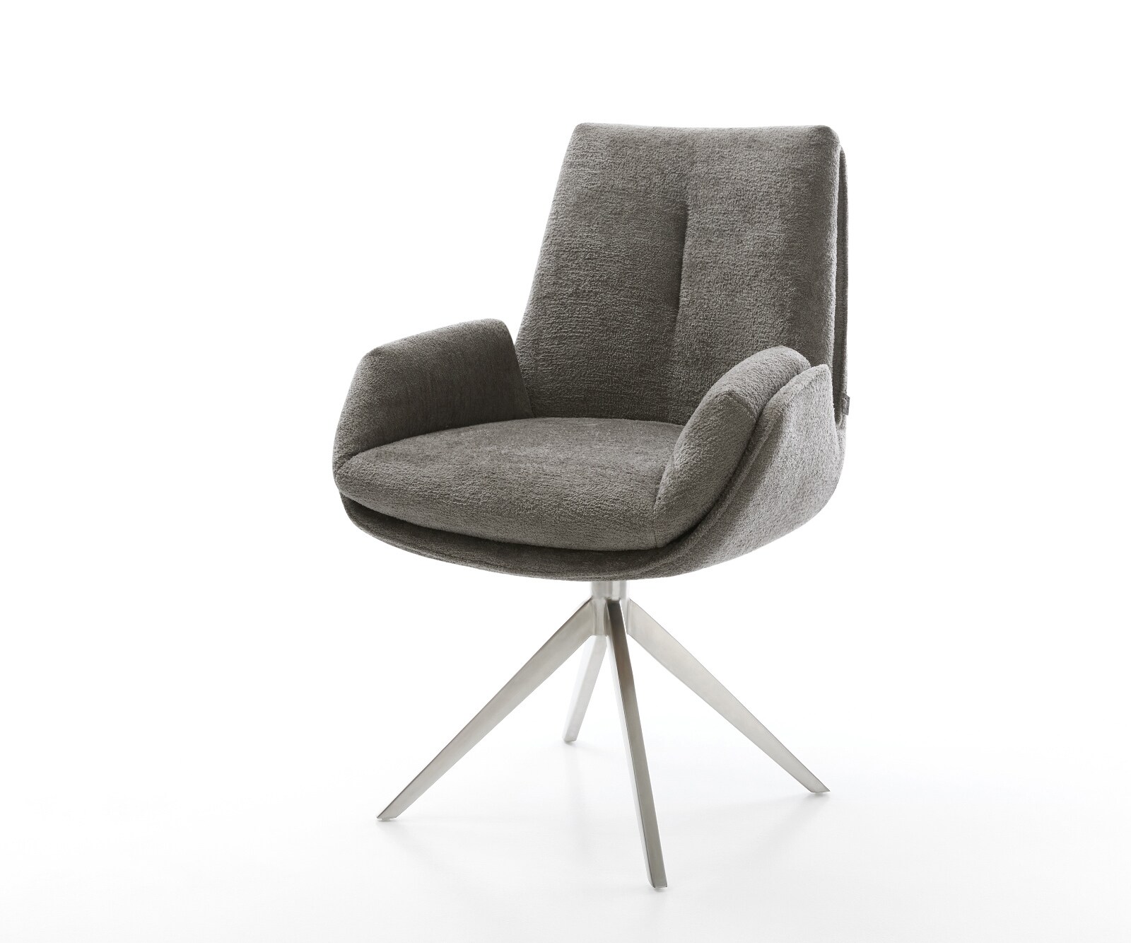 Drehstuhl Clea-Flex Bouclé Soft Schlamm Kreuzgestell breit Edelstahl 360° d günstig online kaufen