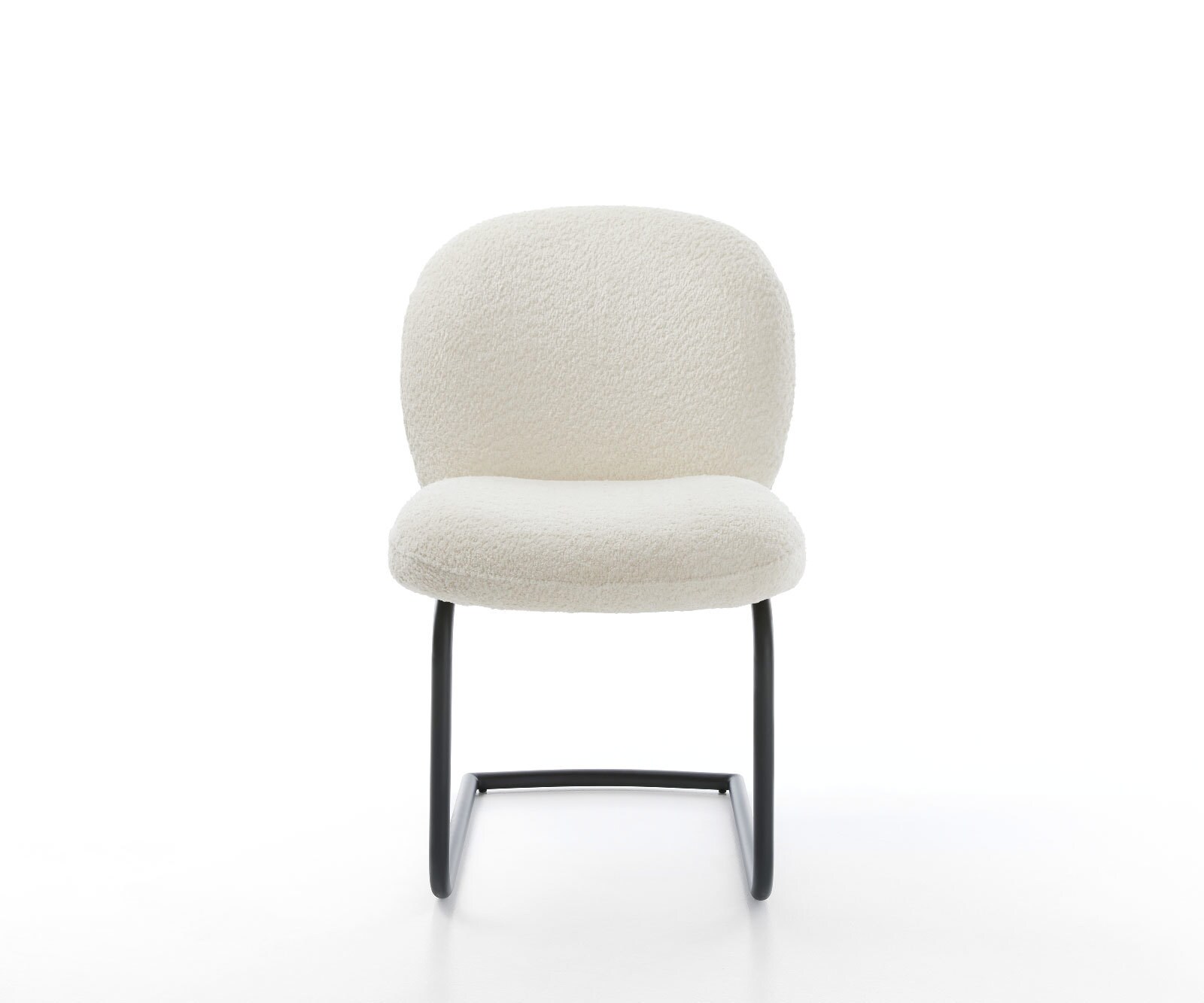 Freischwinger Nube-Flex Bouclé Weiß Freischwinger rund Schwarz Taschenfederkern 1