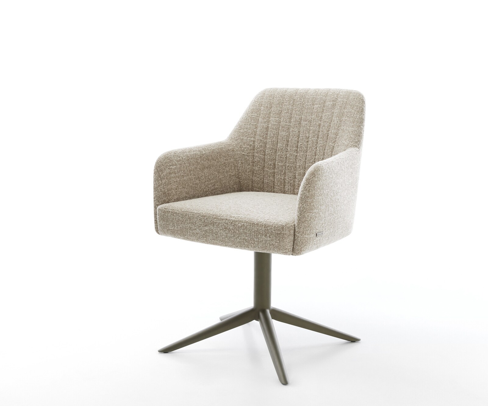 Drehstuhl Greg-Flex Webstoff Soft Beige Fußkreuz Effektfinish Titan 360° drehbar Wippfunktion Taschenfederkern