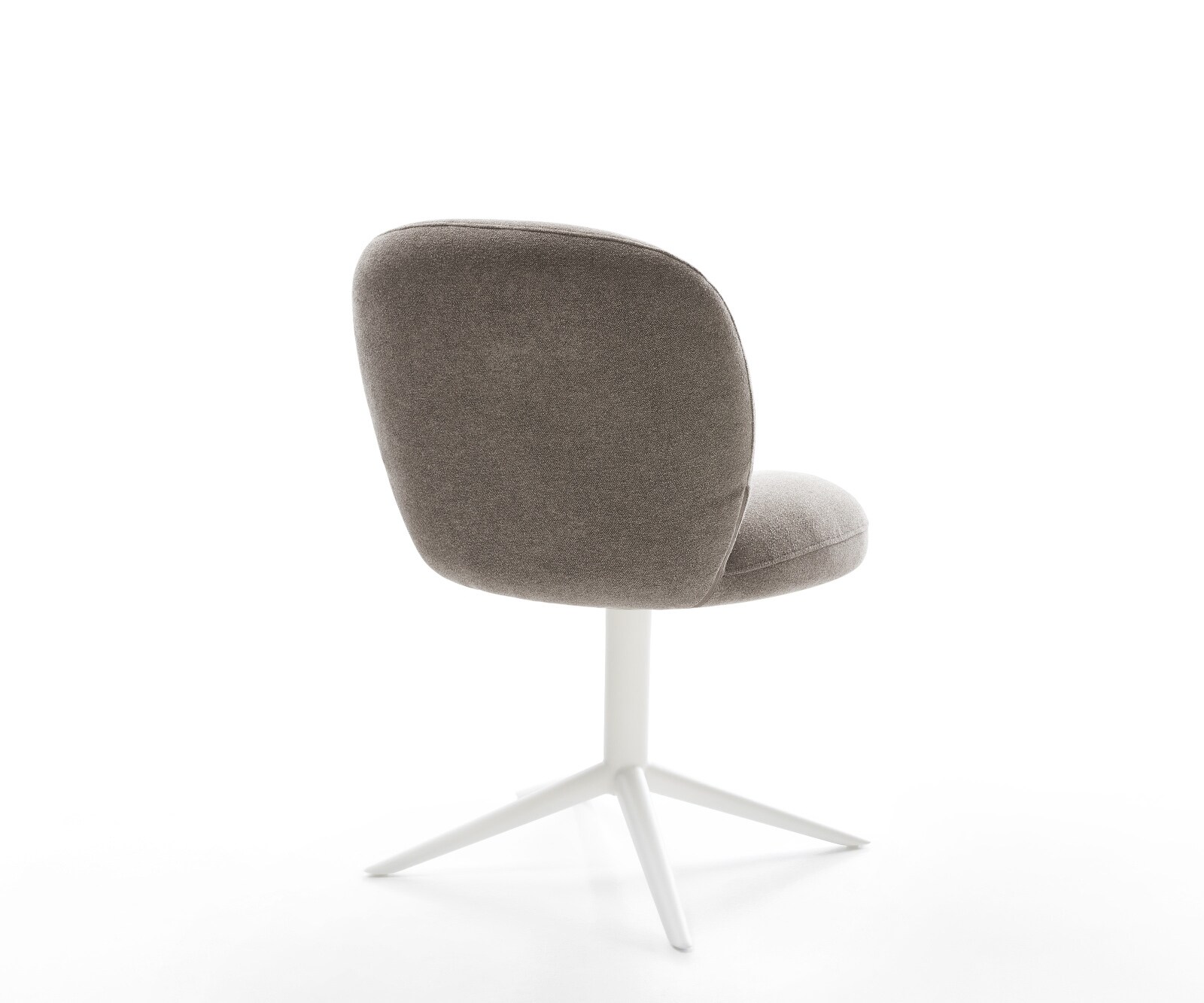 Drehstuhl Nube-Flex Strukturstoff Soft Taupe Fußkreuz Weiß 360° drehbar Wippfunktion Taschenfederkern 5