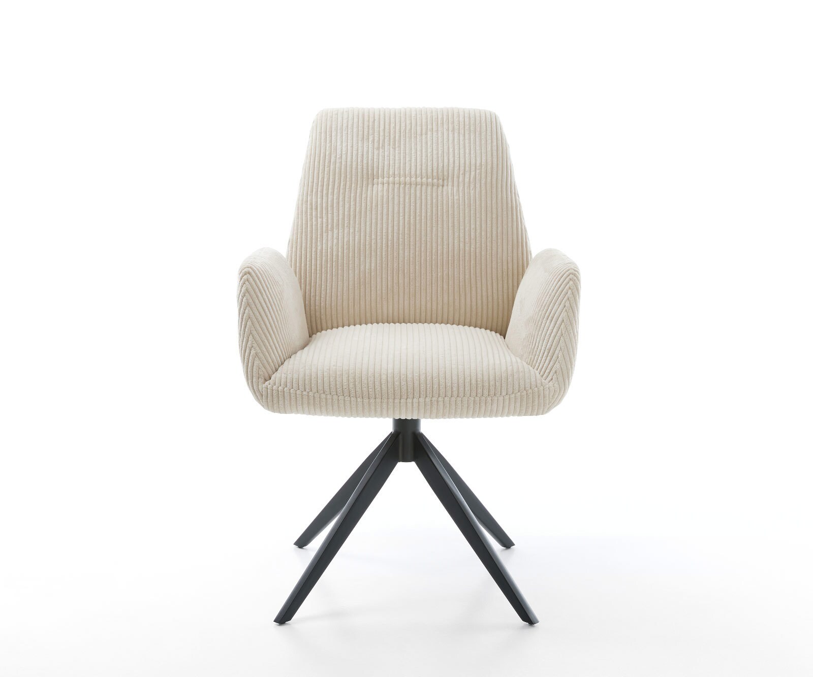 Esszimmerstuhl Zoa-Flex Cord Beige Kreuzgestell breit Schwarz Taschenfederkern 2