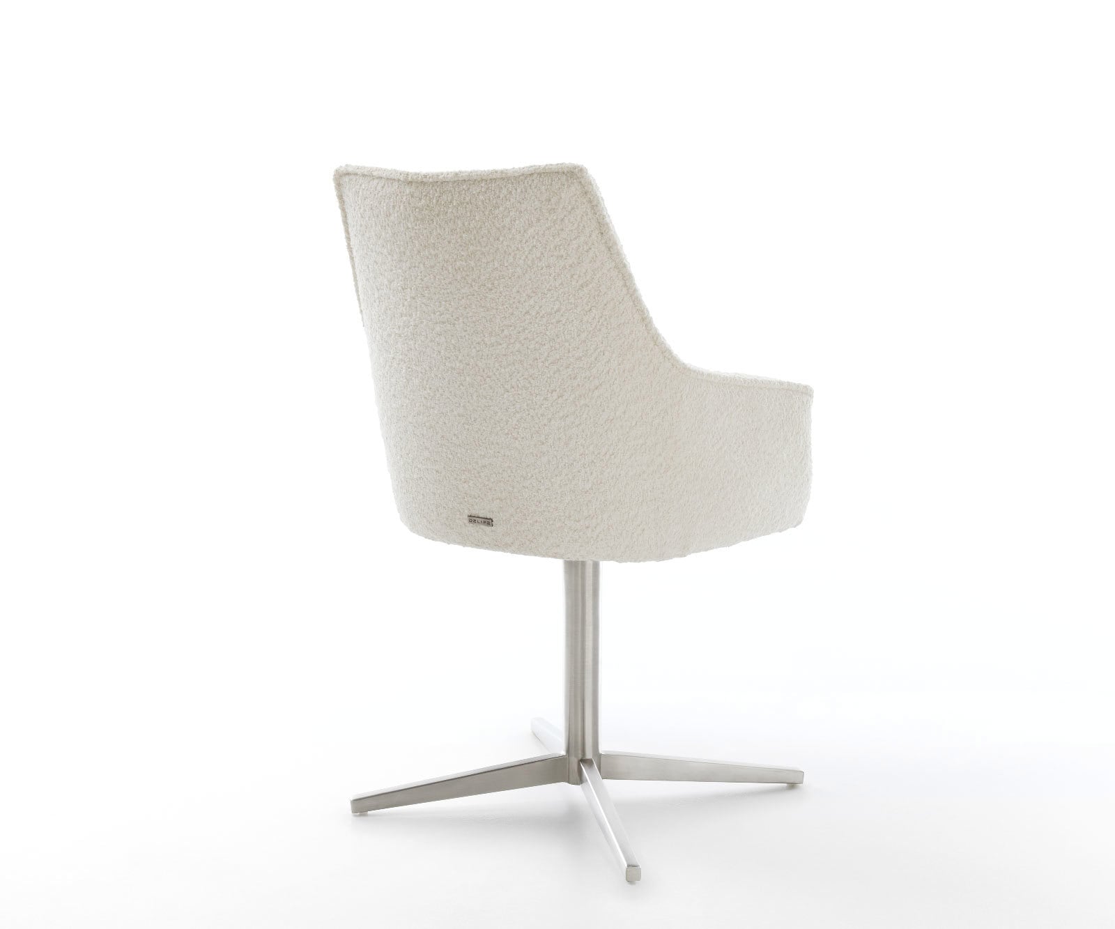 Drehstuhl Alja-Flex mit Armlehnen Bouclé Weiß Fußkreuz Edelstahl 360° drehbar Taschenfederkern 4 Drehstuhl Alja-Flex mit Armlehnen Bouclé Weiß Fußkreuz Edelstahl 360° drehbar Taschenfederkern 4