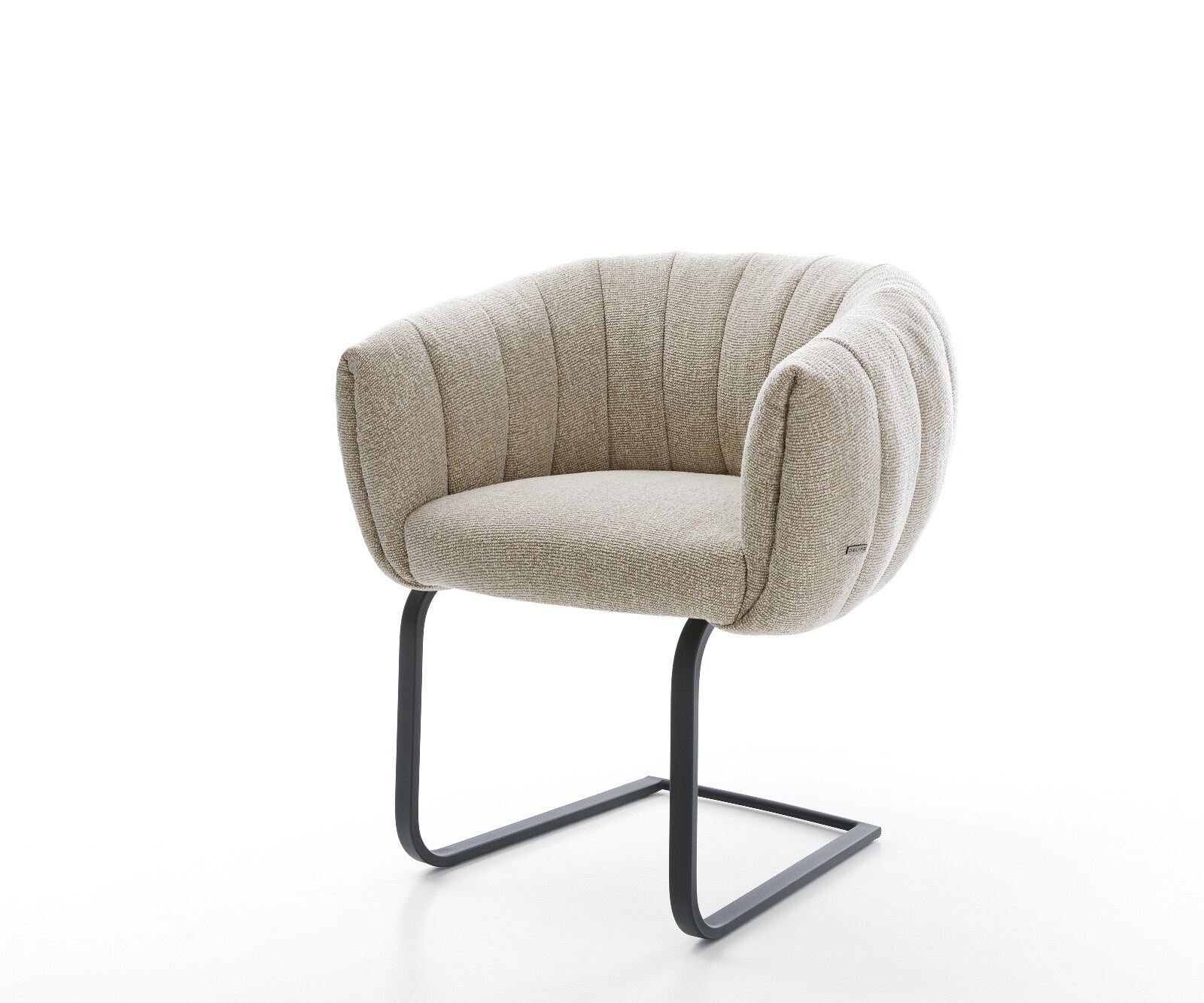 Freischwinger Jada-Flex Webstoff Soft Beige Freischwinger flach Schwarz Taschenfederkern