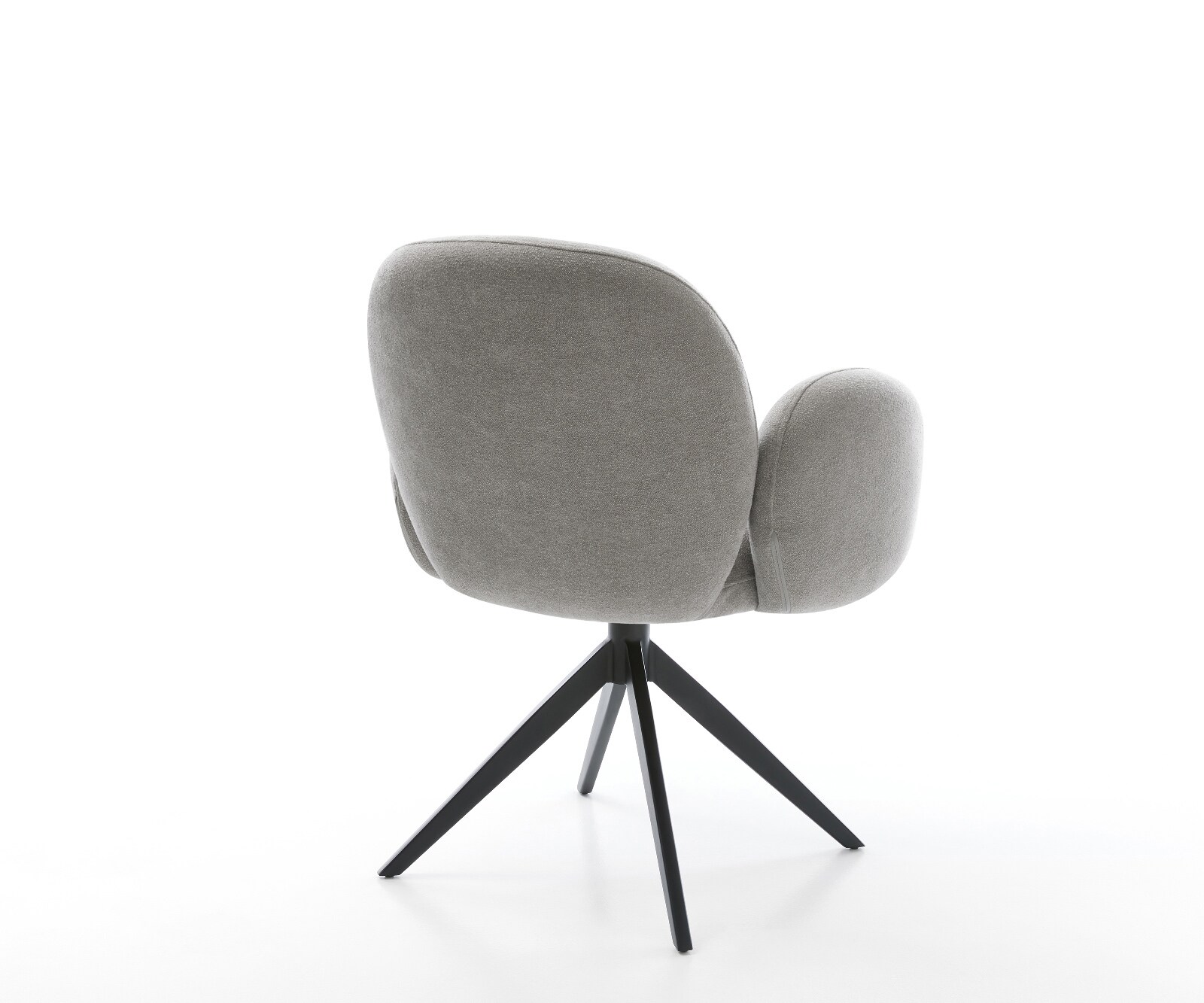 Drehstuhl Nube-Flex mit Armlehnen Strukturstoff Soft Grau Kreuzgestell breit Schwarz 360° drehbar Wippfunktion Taschenfederkern 5