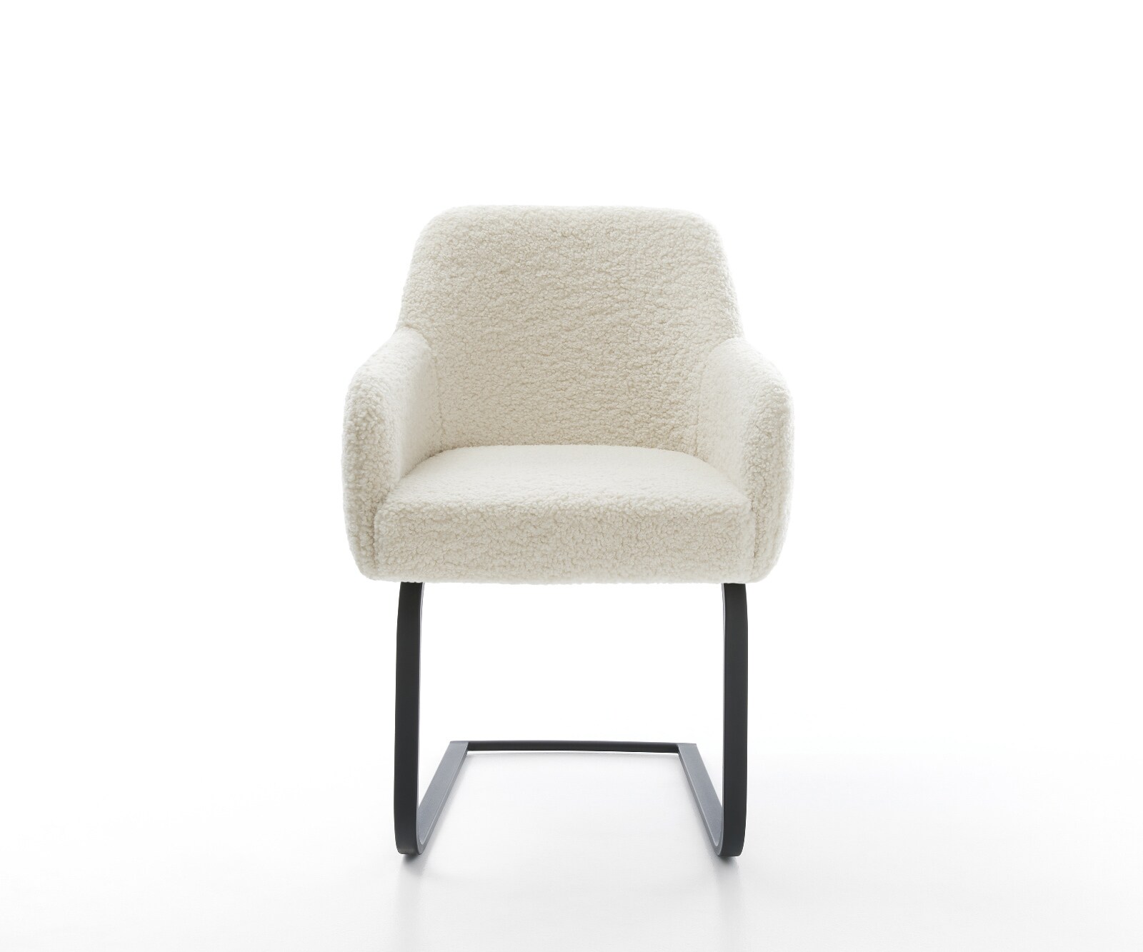 Freischwinger Greg-Flex Teddystoff Beige Freischwinger flach Schwarz Taschenfederkern 2