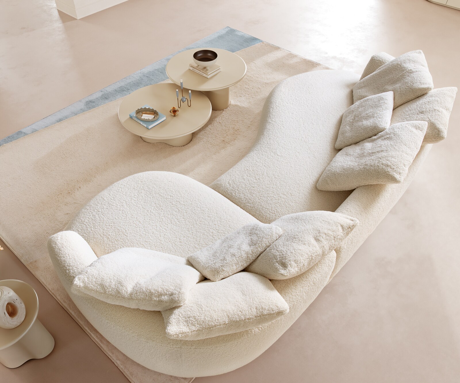 Big-Sofa Edina 330x170 cm Teddystoff Beige 3