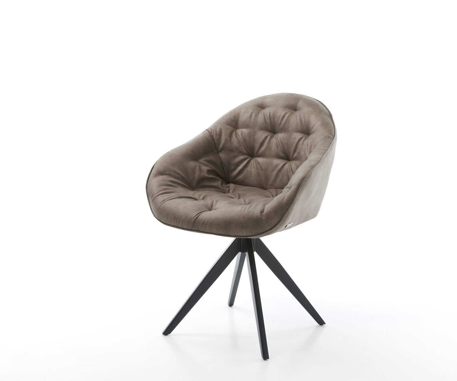 Esszimmerstuhl Gaio-Flex Mikrofaser Taupe Vintage Kreuzgestell kantig Schwa günstig online kaufen
