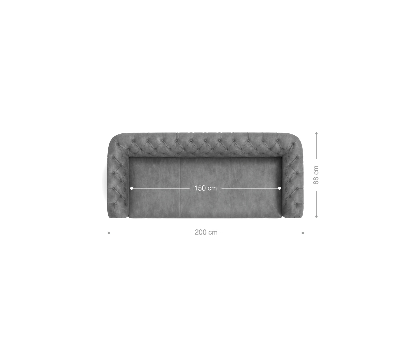 Sofa Chesterfield 3-Sitzer 200x88 cm Vintage Taupe Couch 7