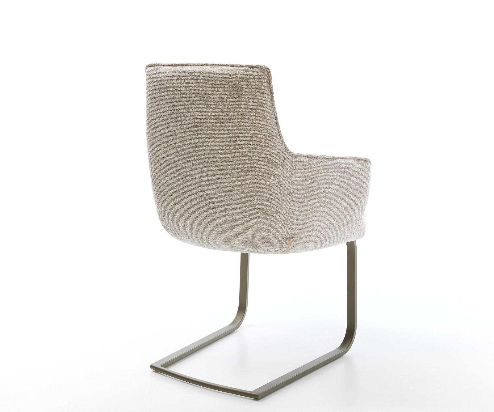 Freischwinger Heira-Flex mit Armlehnen Webstoff Soft Beige Freischwinger flach Effektfinish Titan Taschenfederkern 5
