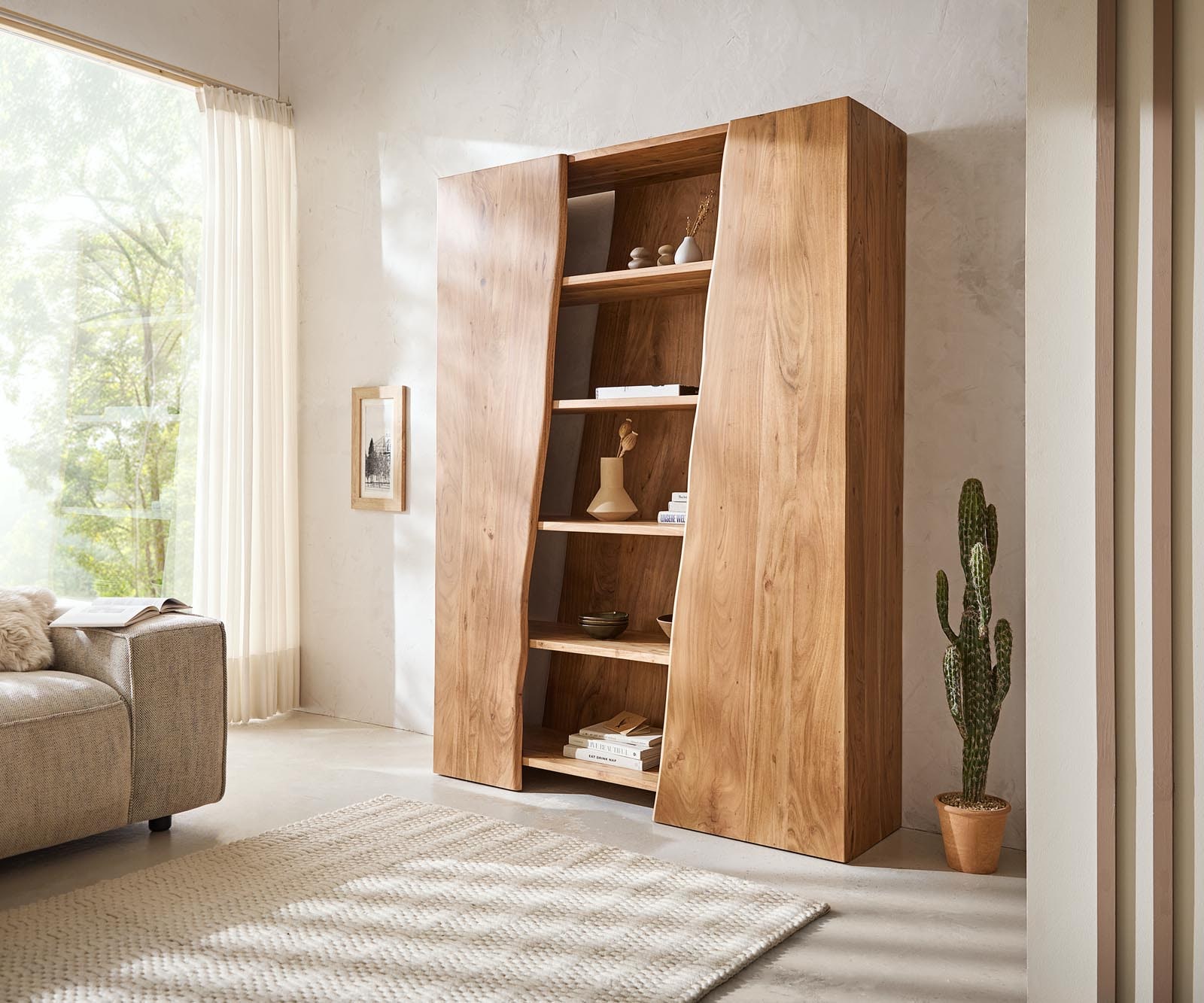 Regal Live-Edge 140x195 cm Akazie Natur 2 Türen Regal Live-Edge 140x195 cm Akazie Natur 2 Türen