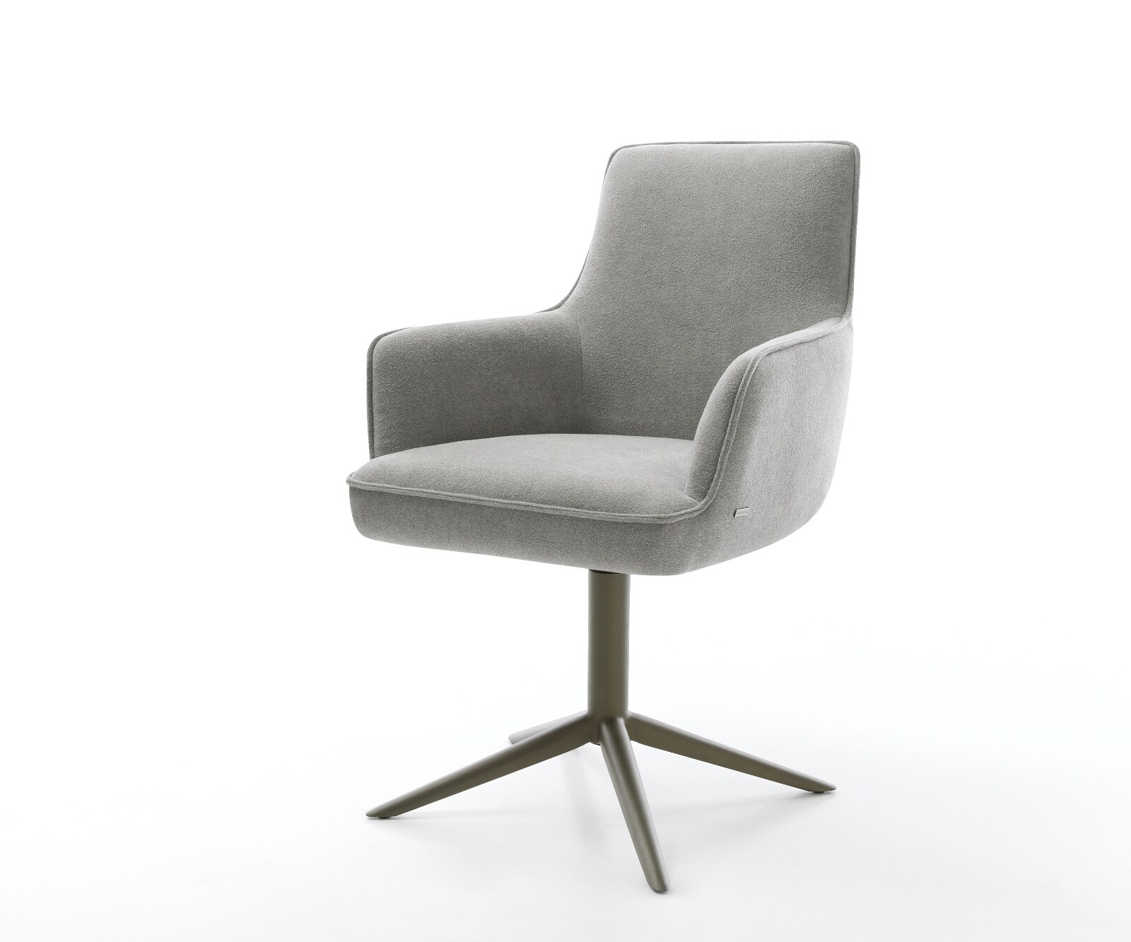 Drehstuhl Heira-Flex mit Armlehnen Strukturstoff Soft Grau Fußkreuz Effektf günstig online kaufen