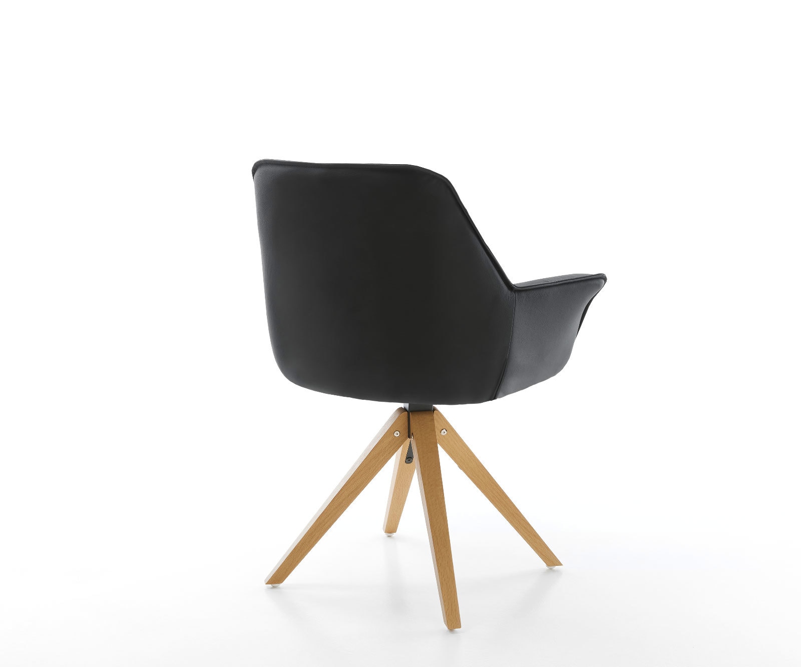 Esszimmerstuhl Kaira-Flex Echt-Leder Schwarz Holzgestell kantig Natur 4 Esszimmerstuhl Kaira-Flex Echt-Leder Schwarz Holzgestell kantig Natur 4