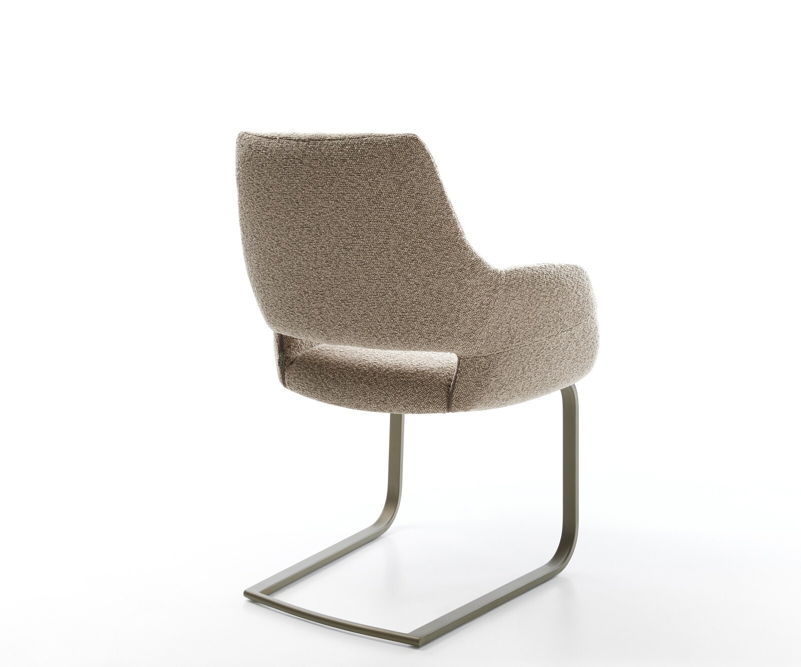 Freischwinger Yago-Flex mit Armlehnen Bouclé Schlamm Freischwinger flach Effektfinish Titan Taschenfederkern 4