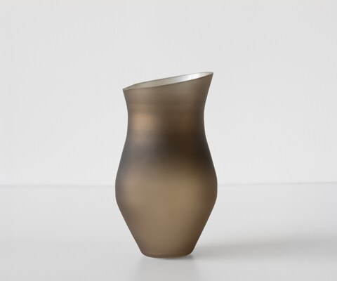Vase Curvia B18 x T11 x H41 cm Glas Aurum Mundgeblasen
