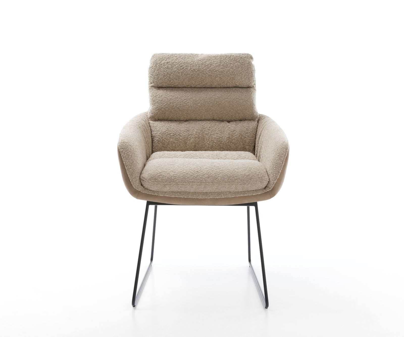 Esszimmerstuhl Abelia-Flex mit Armlehnen Materialmix Schlamm Kufengestell Schwarz 1 Esszimmerstuhl Abelia-Flex mit Armlehnen Materialmix Schlamm Kufengestell Schwarz 1