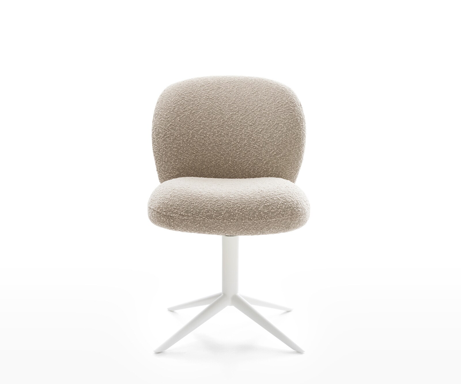 Drehstuhl Nube-Flex Bouclé Schlamm Fußkreuz Weiß 360° drehbar Wippfunktion Taschenfederkern 2