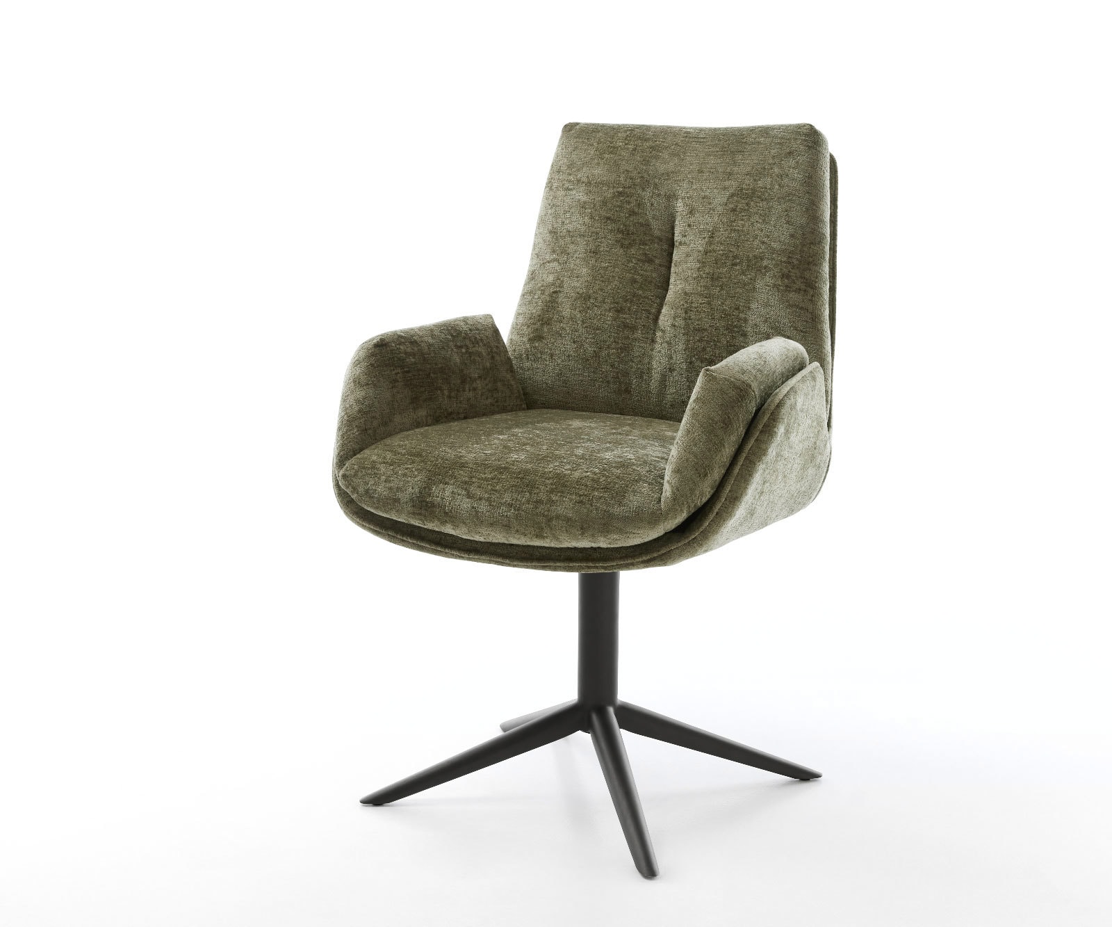 Drehstuhl Clea-Flex Chenille Olive Fußkreuz Schwarz 360° drehbar Wippfunktion Drehstuhl Clea-Flex Chenille Olive Fußkreuz Schwarz 360° drehbar Wippfunktion