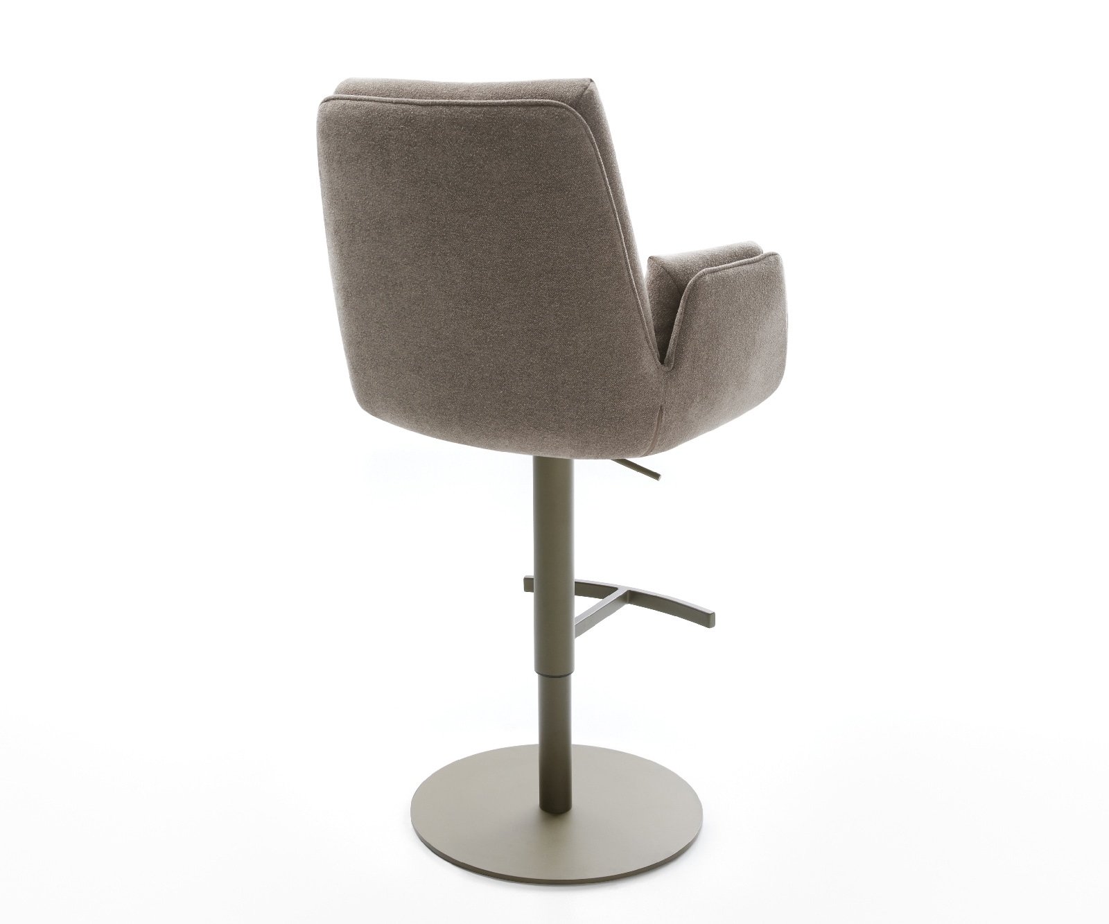 Barstuhl Clea-Flex Strukturstoff Soft Taupe Drehfuß höhenverstellbar Metall Titanfarben 5