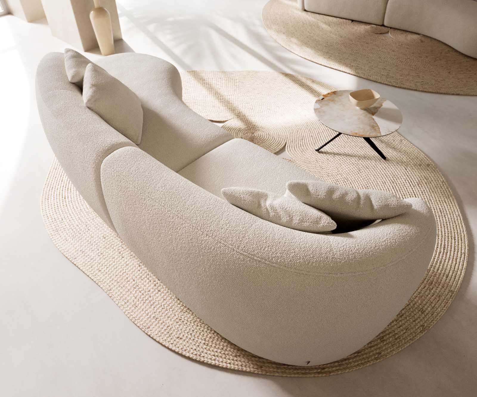 Sofa Mairi 330x160 cm Bouclé Creme-Weiß 6