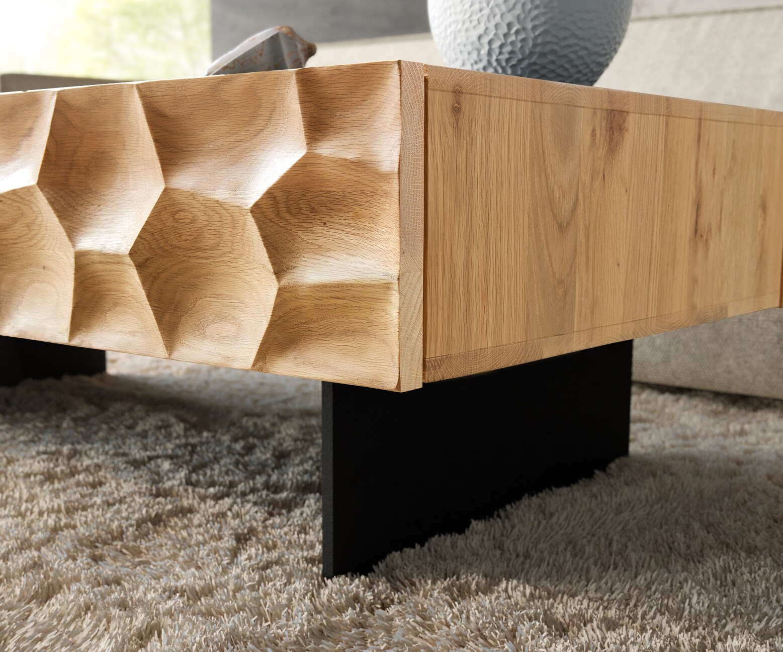 Fuß Schwebeoptik 20 cm Metall Schwarz für Kastenmöbel der Tiefe 60cm (2er Set) 2