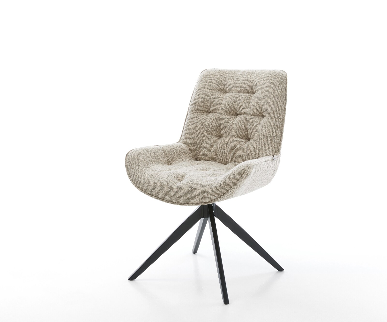 Drehstuhl Taimi-Flex Webstoff Soft Beige Kreuzgestell breit Schwarz 360° dr günstig online kaufen