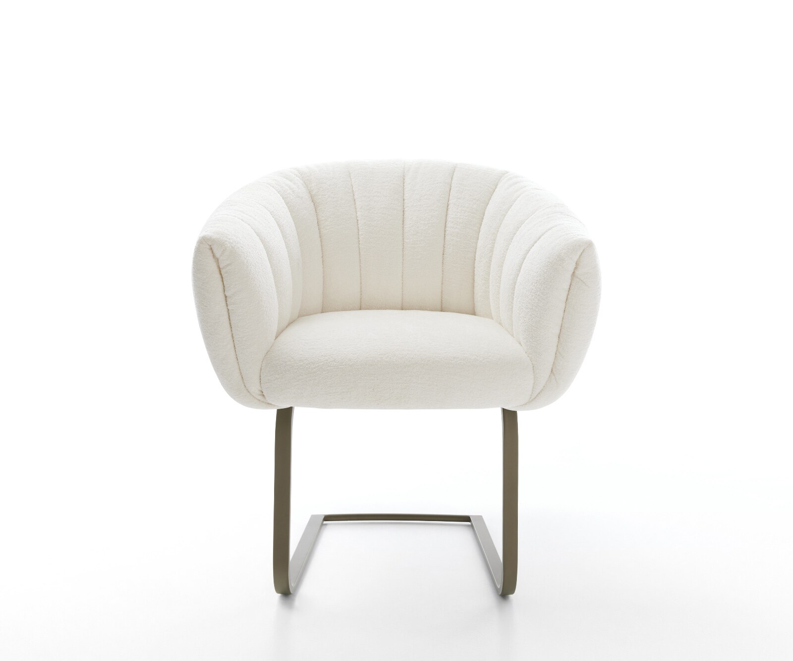 Freischwinger Jada-Flex Bouclé Soft Beige Freischwinger flach Effektfinish Titan Taschenfederkern 2