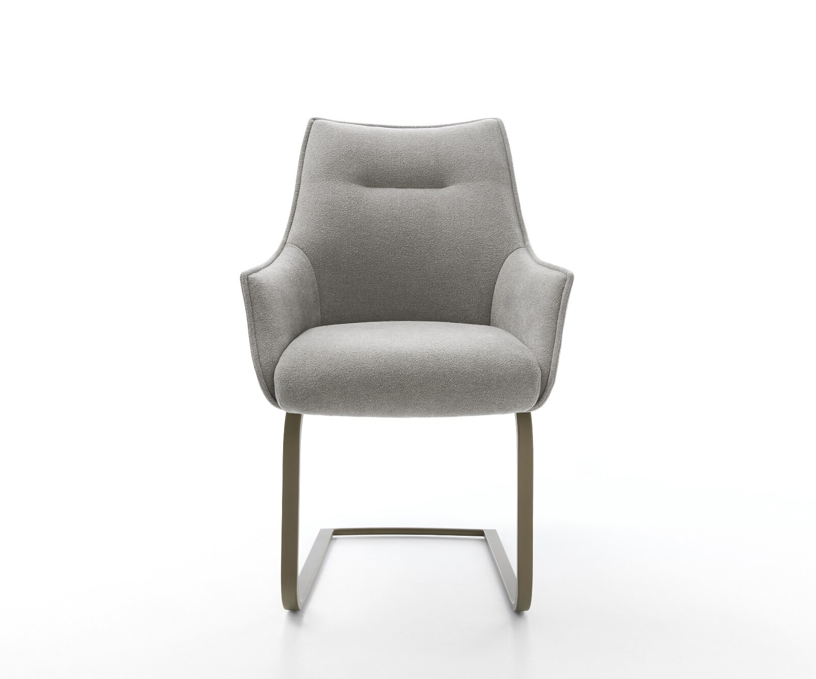 Freischwinger Alja-Flex mit Armlehnen Strukturstoff Soft Grau Freischwinger flach Effektfinish Titan Taschenfederkern 1