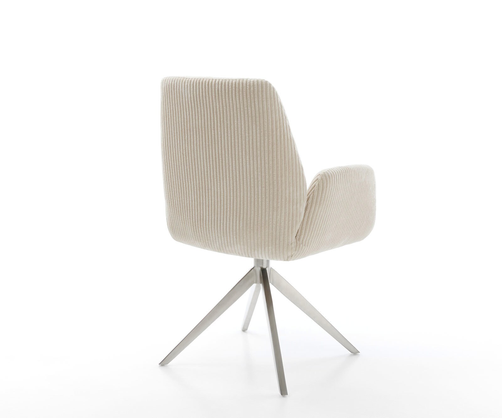 Drehstuhl Zoa-Flex Cord Beige Kreuzgestell breit Edelstahl 360° drehbar Wippfunktion Taschenfederkern 4
