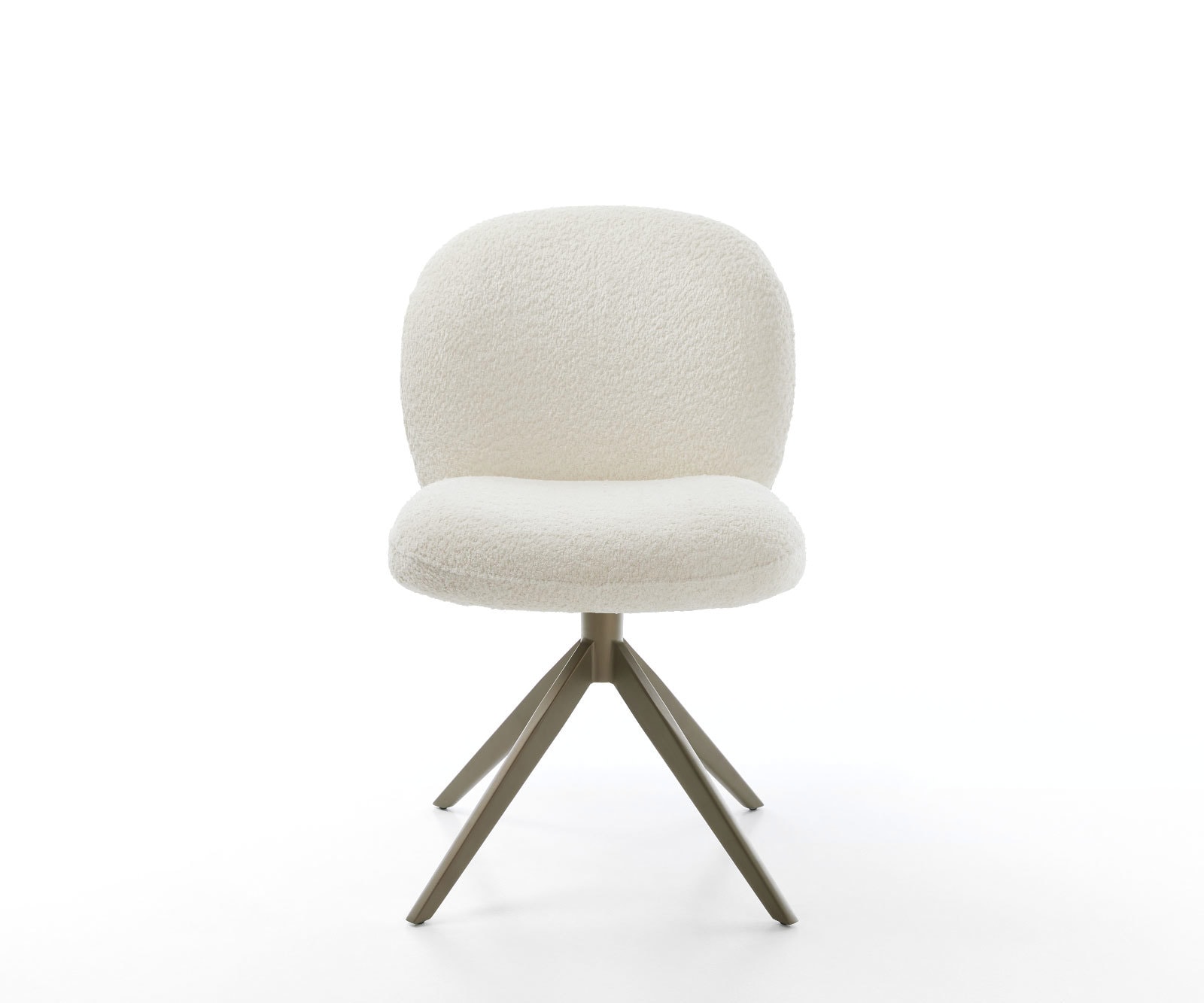 Drehstuhl Nube-Flex Bouclé Weiß Kreuzgestell breit Effektfinish Titan 360° drehbar Taschenfederkern 2