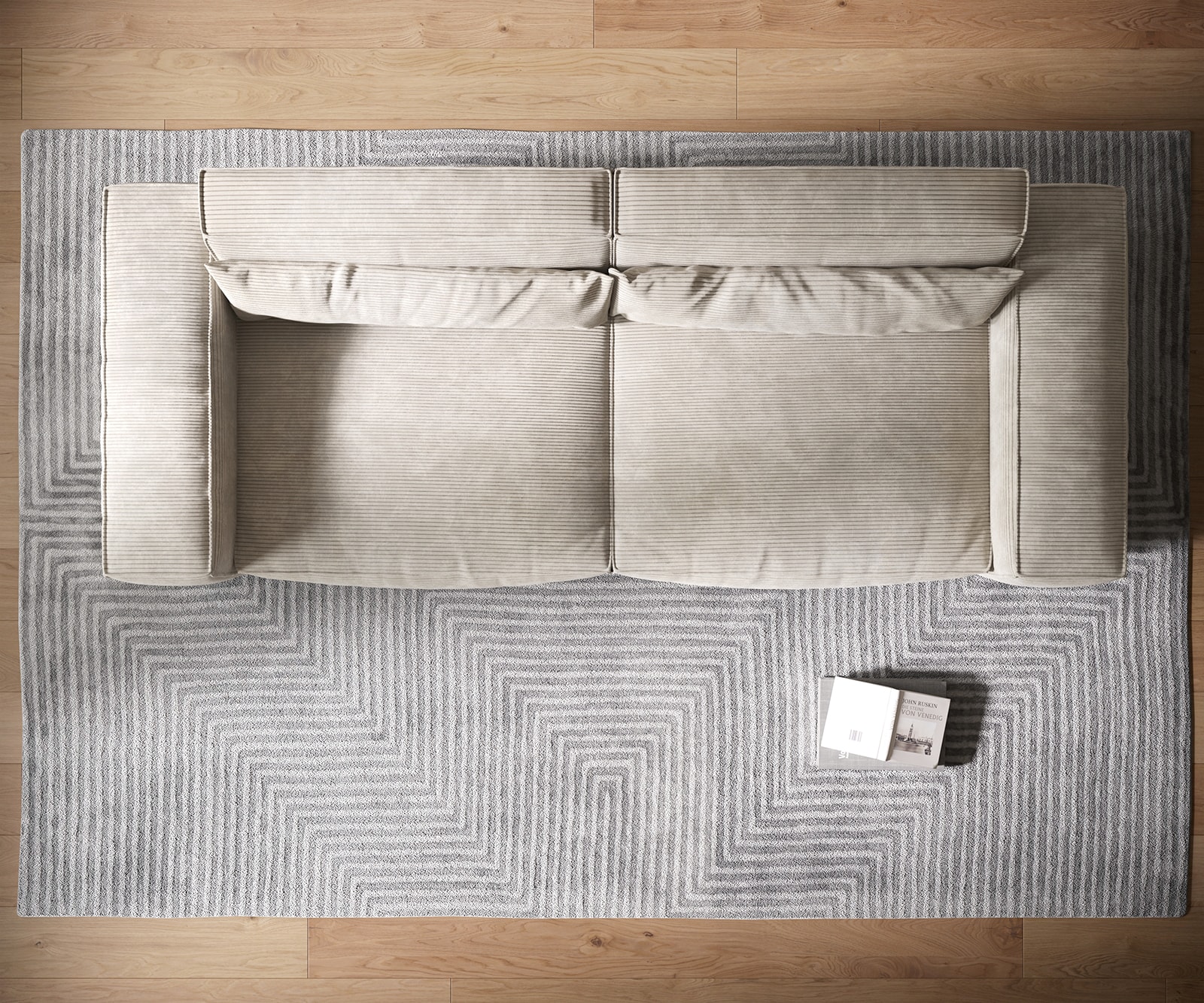 Big-Sofa Sirpio XL 270x130 cm Cord Beige 5 Big-Sofa Sirpio XL 270x130 cm Cord Beige 5