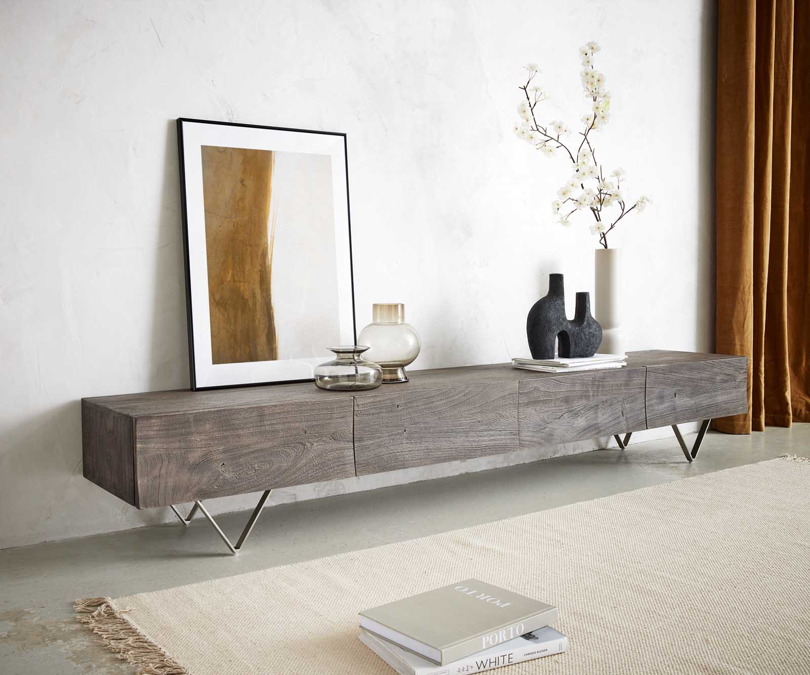 Fernsehtisch Wyatt 220 cm 4 Schubladen Design Lowboard  4 Fernsehtisch Wyatt 220 cm 4 Schubladen Design Lowboard  4